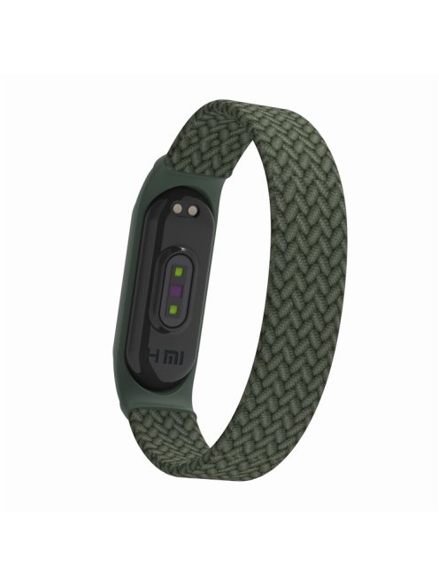 Elastic Nylon Watch Band Replacement Watch Strap (Size: L) for Xiaomi Mi Band 3/4/5 - Green