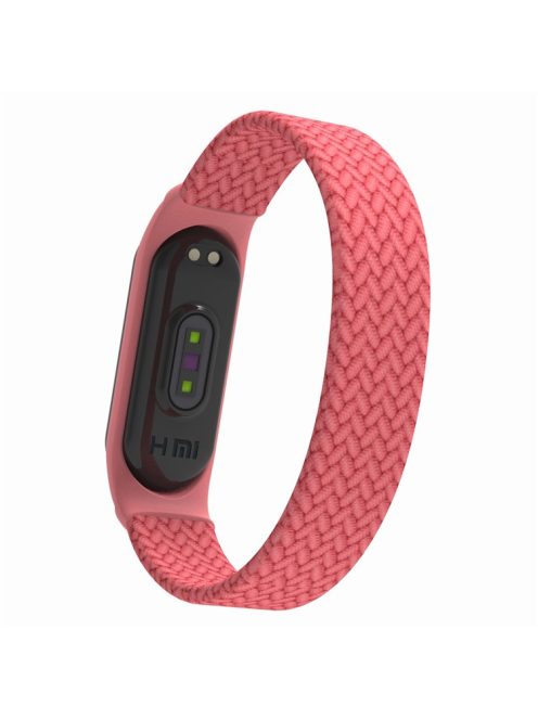 Elastic Nylon Watch Band Replacement Watch Strap (Size: L) for Xiaomi Mi Band 3/4/5 - Pink