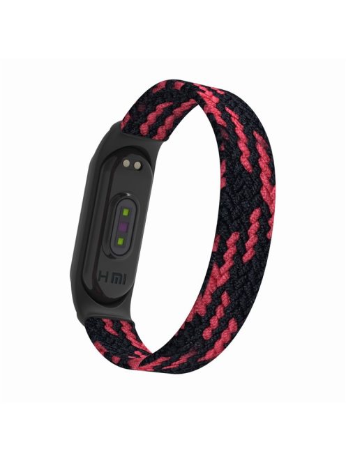 Elastic Nylon Watch Band Replacement Watch Strap (Size: L) for Xiaomi Mi Band 3/4/5 - Red/Black