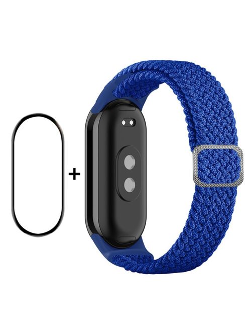 ENKAY HAT-PRINCE For Xiaomi Mi Band 9 NFC / Mi Band 9 / Smart Band 8 NFC / Smart Band 8 Watch Band Nylon Strap with PMMA Film - Blue