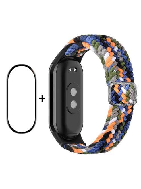 ENKAY HAT-PRINCE For Xiaomi Mi Band 9 NFC / Mi Band 9 / Smart Band 8 NFC / Smart Band 8 Watch Band Nylon Strap with PMMA Film - Denim