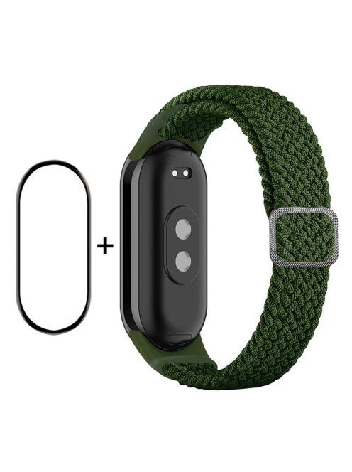 ENKAY HAT-PRINCE For Xiaomi Mi Band 9 NFC / Mi Band 9 / Smart Band 8 NFC / Smart Band 8 Watch Band Nylon Strap with PMMA Film - Green