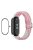 ENKAY HAT-PRINCE For Xiaomi Mi Band 9 NFC / Mi Band 9 / Smart Band 8 NFC / Smart Band 8 Watch Band Nylon Strap with PMMA Film - Pink / White