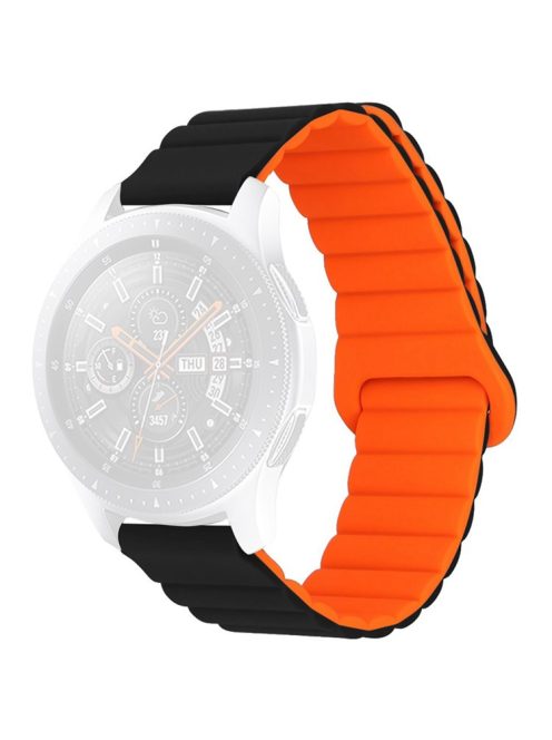 For Haylou RT / RT2 / GST / GS / RS3 / Huawei Watch 3 / Xiaomi Watch S1 / S1 Active, Magnetic Watch Band 22mm Universal Silicone Wrist Strap - Black / Orange