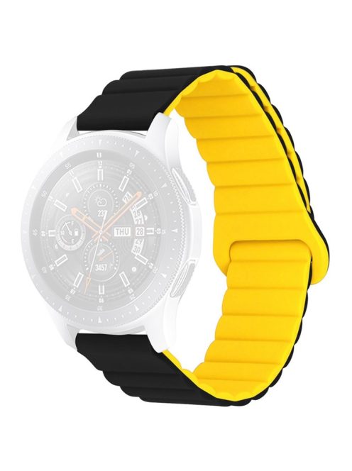 For Haylou RT / RT2 / GST / GS / RS3 / Huawei Watch 3 / Xiaomi Watch S1 / S1 Active, Magnetic Watch Band 22mm Universal Silicone Wrist Strap - Black / Yellow