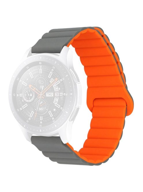 For Haylou RT / RT2 / GST / GS / RS3 / Huawei Watch 3 / Xiaomi Watch S1 / S1 Active, Magnetic Watch Band 22mm Universal Silicone Wrist Strap - Grey / Orange