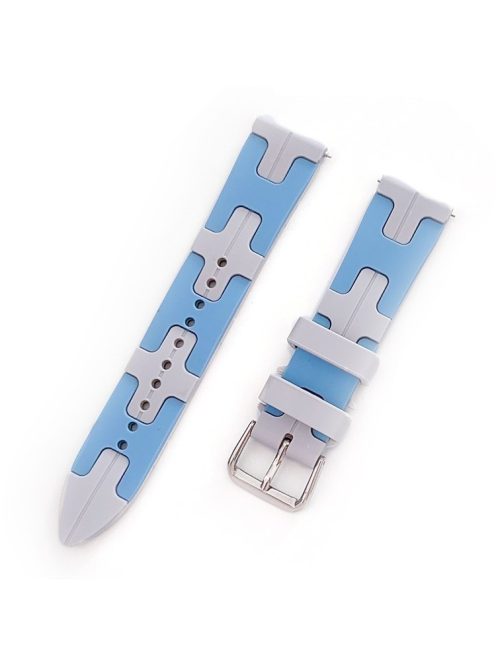 For Samsung Galaxy Watch3 45mm / Huawei Watch Ultimate / Xiaomi Watch S1 Silicone 22mm Watch Strap - Baby Blue / White