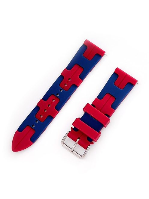 For Samsung Galaxy Watch3 45mm / Huawei Watch Ultimate / Xiaomi Watch S1 Silicone 22mm Watch Strap - Red / Blue