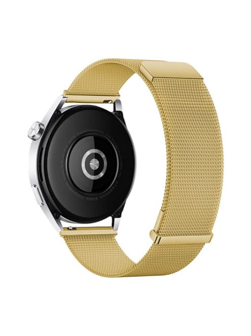 For Samsung Galaxy Watch3 45mm / Xiaomi Watch Color / Huawei Watch Ultimate Magnetic 22mm Milanese Watch Band - Gold