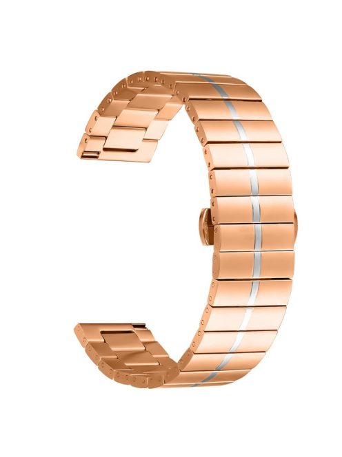 For Xiaomi Haylou RT2 LS10 Electroplating Design Wrist Band Stainless Steel Watch Strap - Rose Gold+Silver