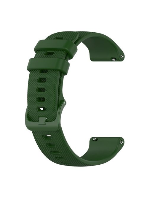 For Xiaomi Haylou Solar LS01 / ID205 / Willful SW021 Universal Grid Texture Silicone Watchband Replacement - Army Green