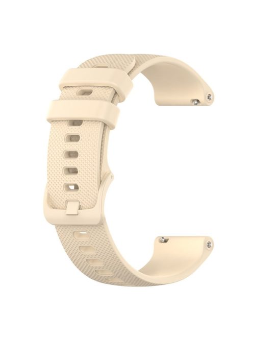 For Xiaomi Haylou Solar LS01 / ID205 / Willful SW021 Universal Grid Texture Silicone Watchband Replacement - Beige