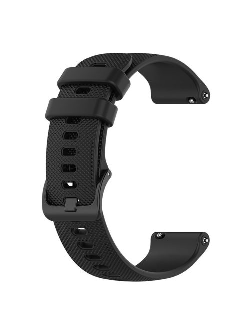 For Xiaomi Haylou Solar LS01 / ID205 / Willful SW021 Universal Grid Texture Silicone Watchband Replacement - Black