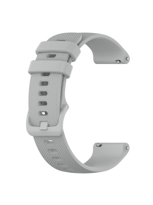 For Xiaomi Haylou Solar LS01 / ID205 / Willful SW021 Universal Grid Texture Silicone Watchband Replacement - Grey