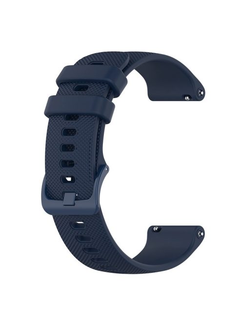 For Xiaomi Haylou Solar LS01 / ID205 / Willful SW021 Universal Grid Texture Silicone Watchband Replacement - Navy Blue