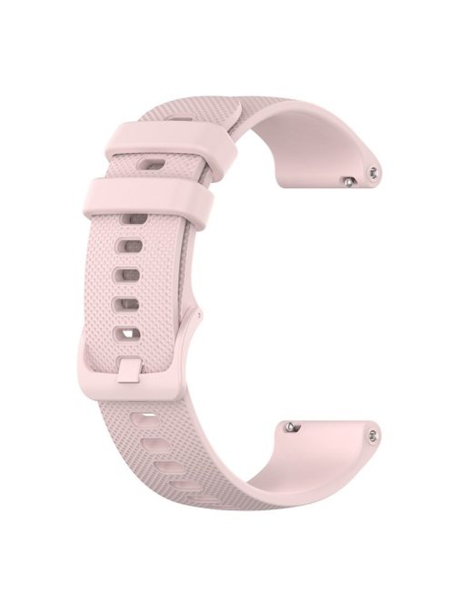 For Xiaomi Haylou Solar LS01 / ID205 / Willful SW021 Universal Grid Texture Silicone Watchband Replacement - Rose Pink