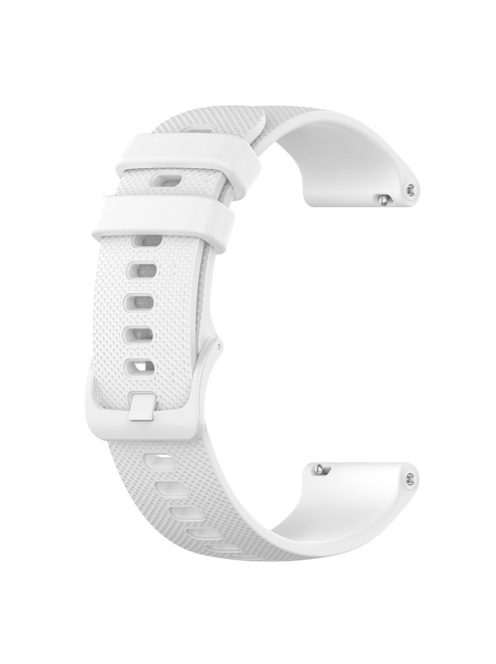 For Xiaomi Haylou Solar LS01 / ID205 / Willful SW021 Universal Grid Texture Silicone Watchband Replacement - White