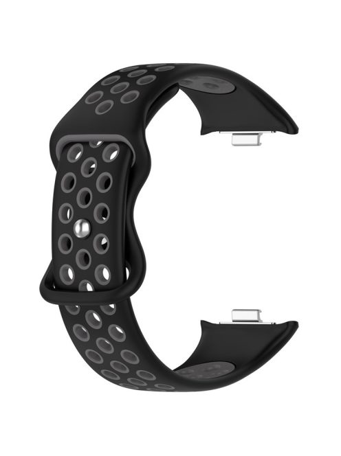 For Xiaomi Mi 8 Pro Replacement Band Dual Color Silicone Watch Strap - Black / Grey