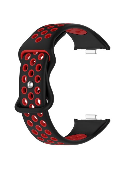 For Xiaomi Mi 8 Pro Replacement Band Dual Color Silicone Watch Strap - Black / Red