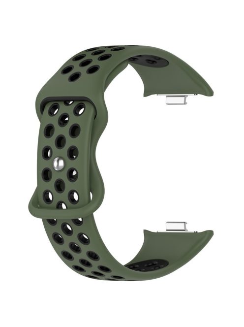 For Xiaomi Mi 8 Pro Replacement Band Dual Color Silicone Watch Strap - Blackish Green / Black