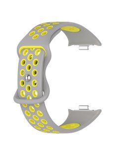   For Xiaomi Mi 8 Pro Replacement Band Dual Color Silicone Watch Strap - Grey / Yellow