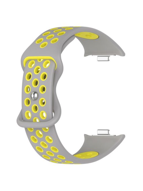 For Xiaomi Mi 8 Pro Replacement Band Dual Color Silicone Watch Strap - Grey / Yellow