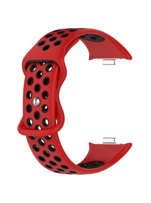 For Xiaomi Mi 8 Pro Replacement Band Dual Color Silicone Watch Strap - Red / Black