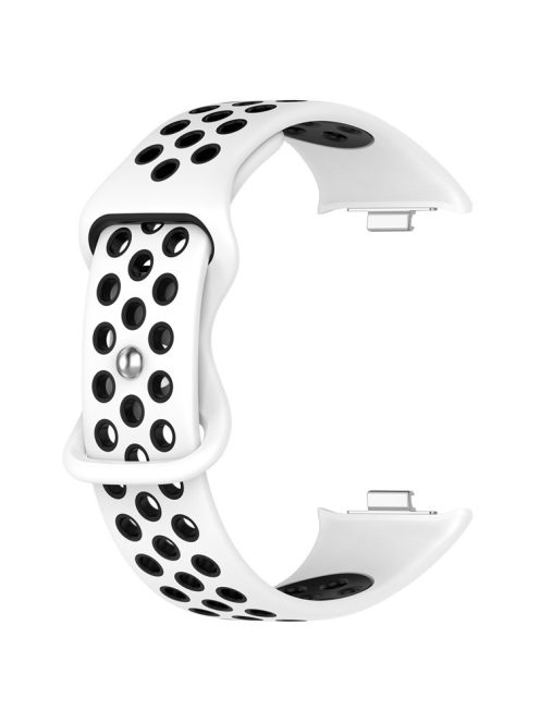 For Xiaomi Mi 8 Pro Replacement Band Dual Color Silicone Watch Strap - White / Black