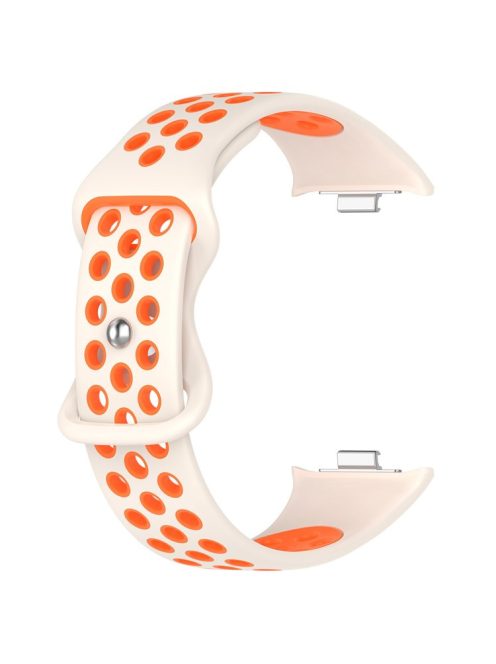 For Xiaomi Mi 8 Pro Replacement Band Dual Color Silicone Watch Strap - White / Orange