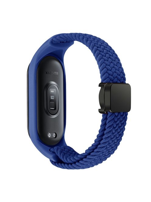 For Xiaomi Mi Band 3 / 4 / 5 / 6 / 7 Braided Nylon Strap Magnetic Watch Band - Blue