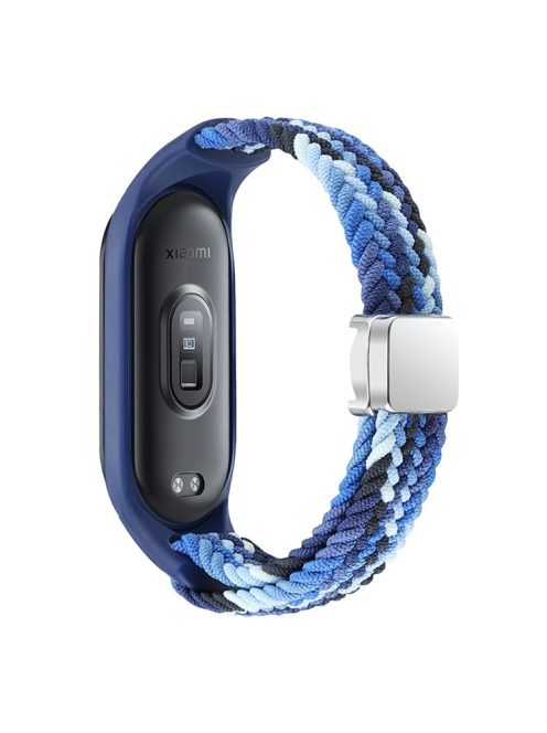 For Xiaomi Mi Band 3 / 4 / 5 / 6 / 7 Braided Nylon Strap Magnetic Watch Band - Dazzle Blue