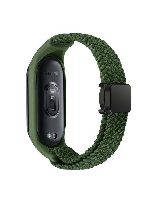 For Xiaomi Mi Band 3 / 4 / 5 / 6 / 7 Braided Nylon Strap Magnetic Watch Band - Green