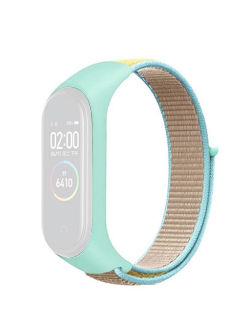 For Xiaomi Mi Band 3 / 4 / 5 / 6 / 7 Nylon Watch Band Adjustable Sport Loop Strap Wristband Replacement - Camel