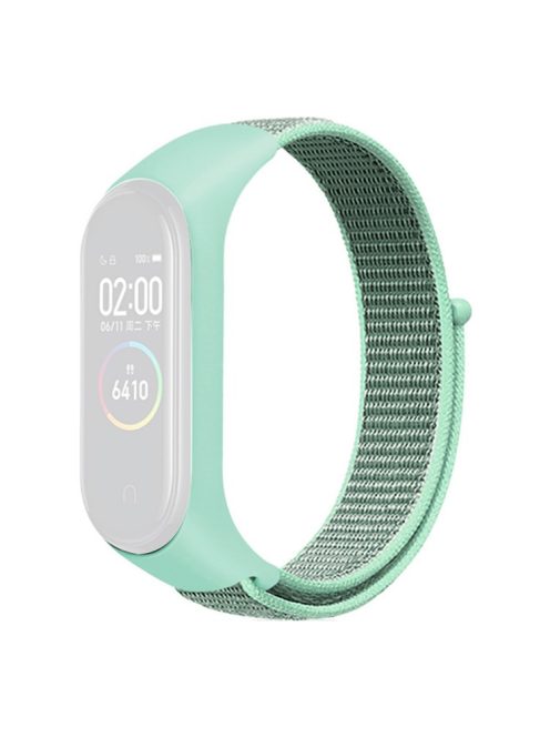 For Xiaomi Mi Band 3 / 4 / 5 / 6 / 7 Nylon Watch Band Adjustable Sport Loop Strap Wristband Replacement - Green