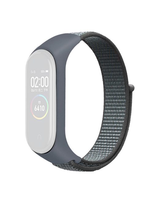 For Xiaomi Mi Band 3 / 4 / 5 / 6 / 7 Nylon Watch Band Adjustable Sport Loop Strap Wristband Replacement - Grey