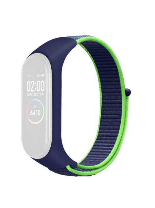 For Xiaomi Mi Band 3 / 4 / 5 / 6 / 7 Nylon Watch Band Adjustable Sport Loop Strap Wristband Replacement - Lime