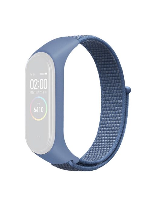 For Xiaomi Mi Band 3 / 4 / 5 / 6 / 7 Nylon Watch Band Adjustable Sport Loop Strap Wristband Replacement - Ocean Blue