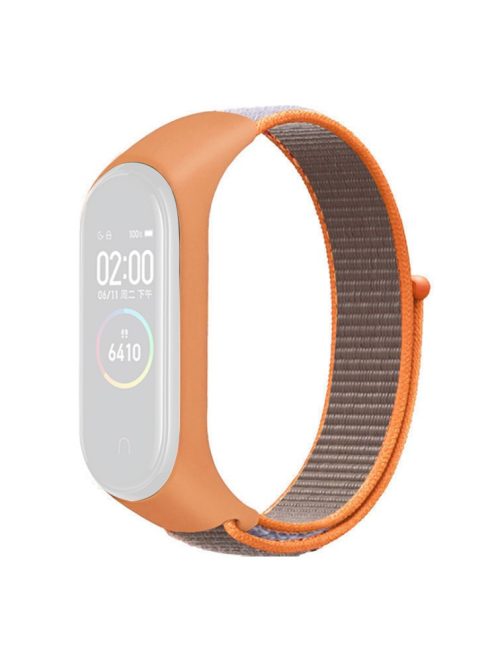 For Xiaomi Mi Band 3 / 4 / 5 / 6 / 7 Nylon Watch Band Adjustable Sport Loop Strap Wristband Replacement - Orange