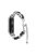 For Xiaomi Mi Band 3 / 4 Pearl Jewelry Watch Strap for Women Girls Sliding Adjustable Metal Wrist Band - Black  /  Silver