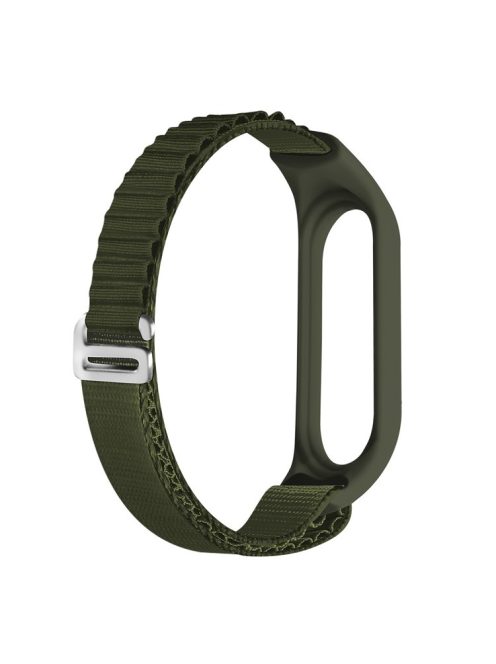 For Xiaomi Mi Band 3 / Band 4 / Band 5 / Band 6 / Band 7 Alpine Loop Nylon Watch Band G-hook Adjustable Sport Strap - Green