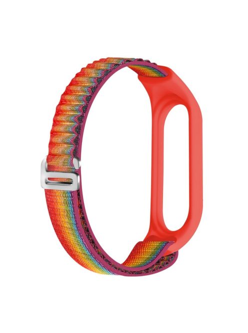 For Xiaomi Mi Band 3 / Band 4 / Band 5 / Band 6 / Band 7 Alpine Loop Nylon Watch Band G-hook Adjustable Sport Strap - Rainbow Color