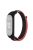 For Xiaomi Mi Band 3 / Band 4 / Band 5 / Band 6 / Band 7 Nylon Sport Band Adjustable Anti-lost Bracelet with Silicone Watch Case - Red / Black