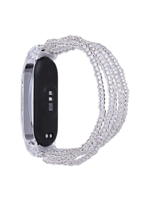 For Xiaomi Mi Band 3 / Band 4 Beaded Bracelet Holiday Style Watch Band Replacement Strap - Transparent