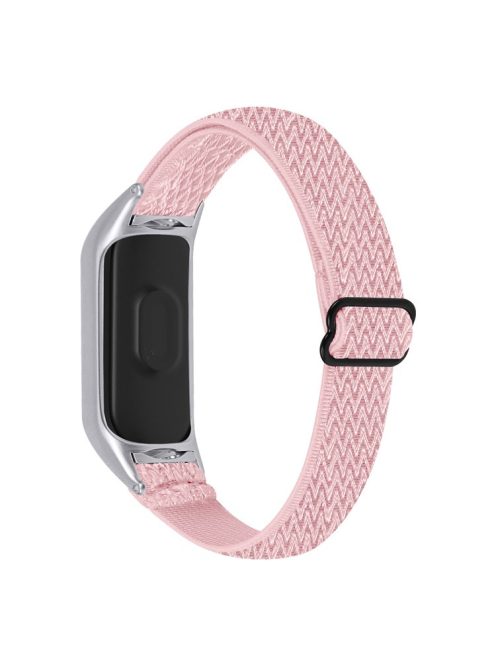 For Xiaomi Mi Band 3/4 Elastics Nylon Adjustable Watch Band Woven Loop Bracelet Wristband Replacement - Pink