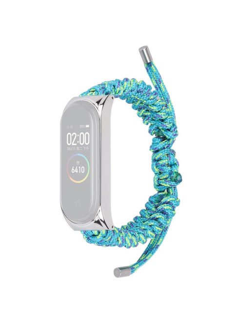 For Xiaomi Mi Band 3/4 Wrist Band Replacement Drawstring Design Adjustable Nylon Rope Watch Strap - Blue