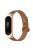 For Xiaomi Mi Band 5 / 6 Smart Watch Top Layer Cowhide Strap Replacement Wrist Band with Double Rivet, Rose Gold Watch Case - Brown