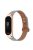 For Xiaomi Mi Band 5 / 6 Smart Watch Top Layer Cowhide Strap Replacement Wrist Band with Double Rivet, Rose Gold Watch Case - Grey