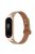 For Xiaomi Mi Band 5 / 6 Smart Watch Top Layer Cowhide Strap Replacement Wrist Band with Double Rivet, Rose Gold Watch Case - Light Brown