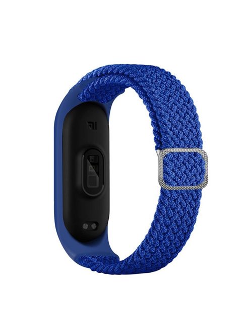 For Xiaomi Mi Band 5 / Band 6 / Band 7 Stretchy Nylon Solo Loop Band Adjustable Braided Sport Elastics Strap - Blue