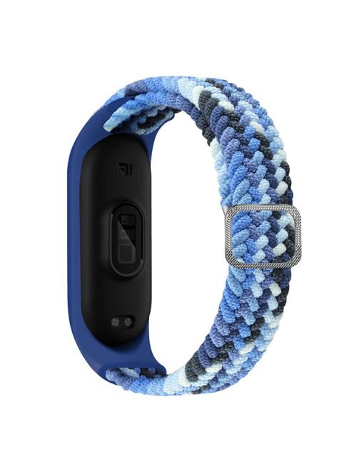 For Xiaomi Mi Band 5 / Band 6 / Band 7 Stretchy Nylon Solo Loop Band Adjustable Braided Sport Elastics Strap - Colorful Blue